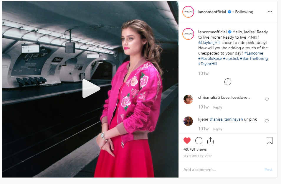20 influencer campaigns Lancome example