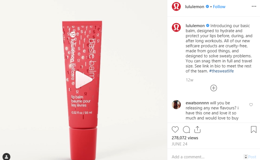 Instagram For Health & Fitness Why it Works for Brands LULULEMON PRODUCTS sample