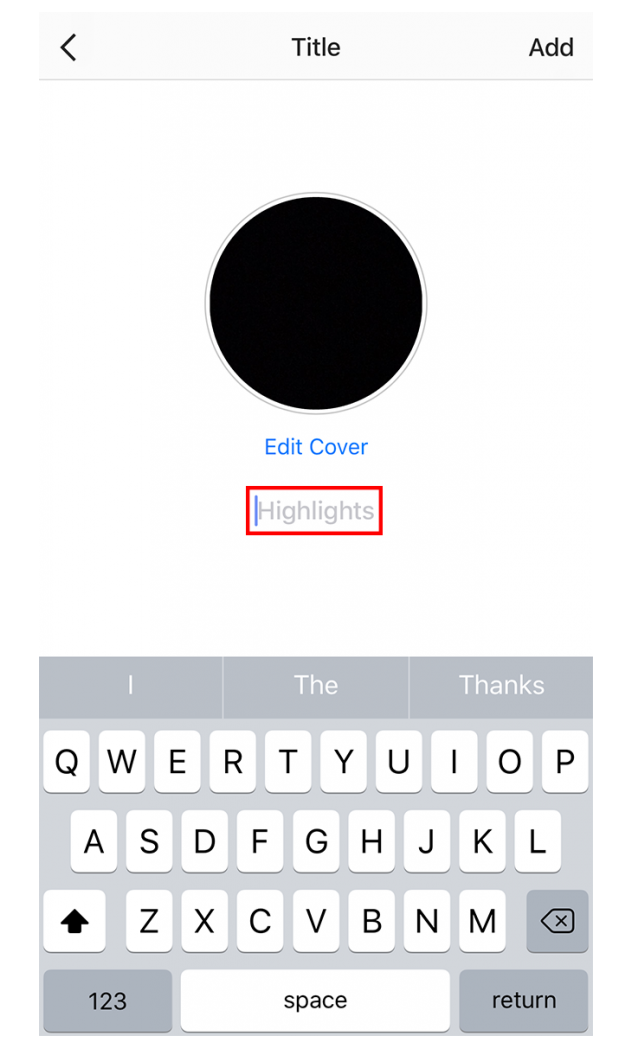 instagram creating highlight covers STEP3 sample