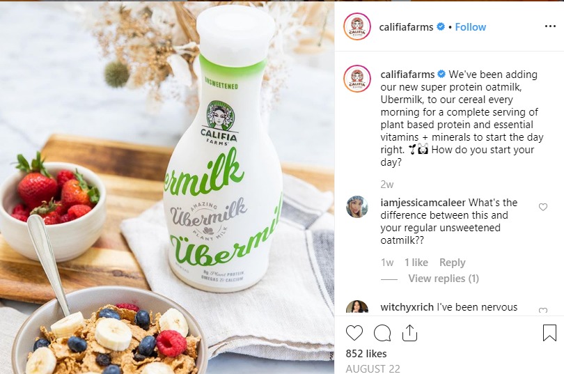 instagram for business and marketers CALIFIAFARMS sample