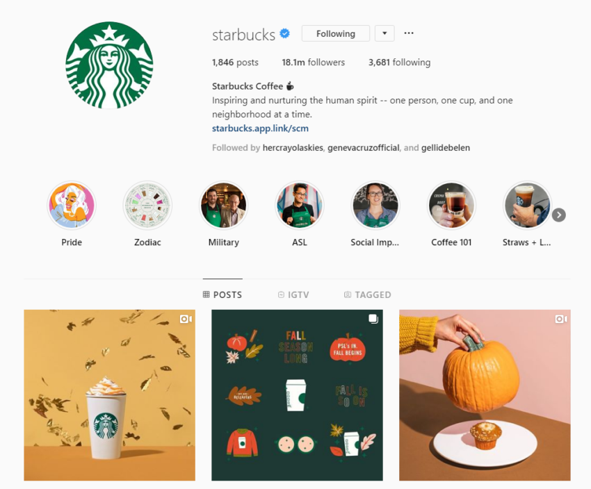 instagram highlight covers STARBUCKS sample