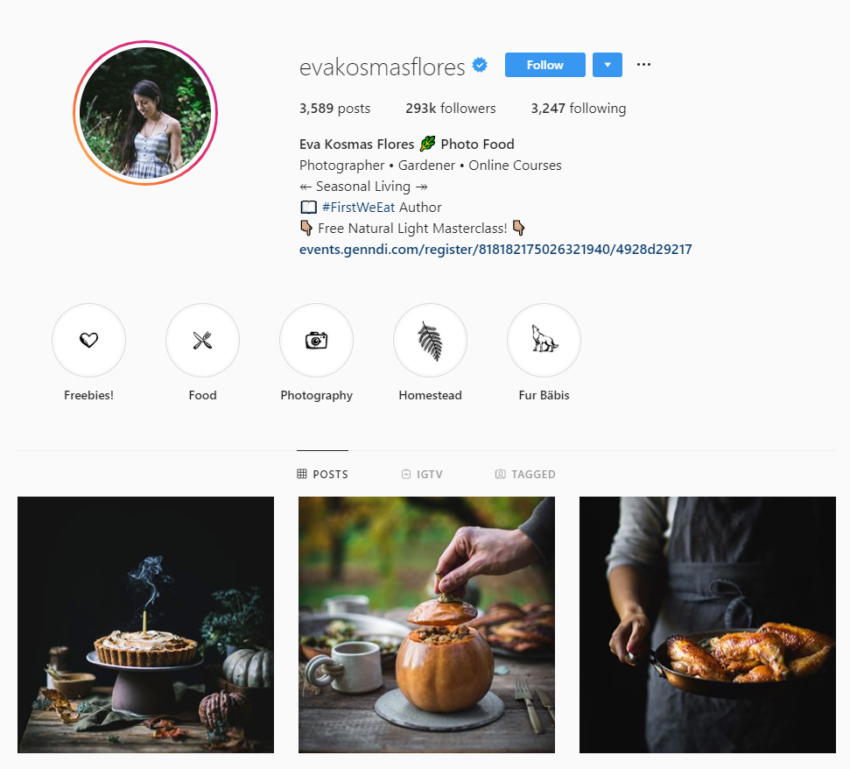 How to Use Instagram For Restaurants and Culinary Influencers EVA KOSMAS FLORES sample
