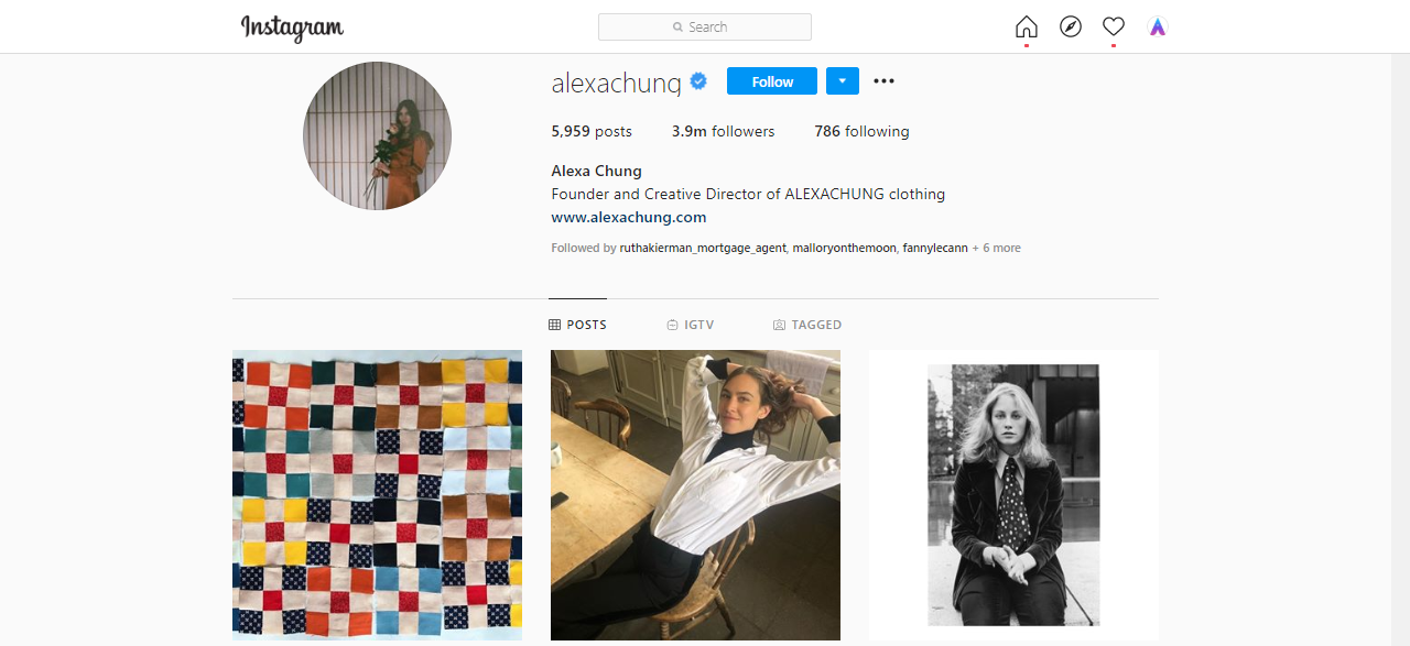 Alexa Chung Instagram Influencer