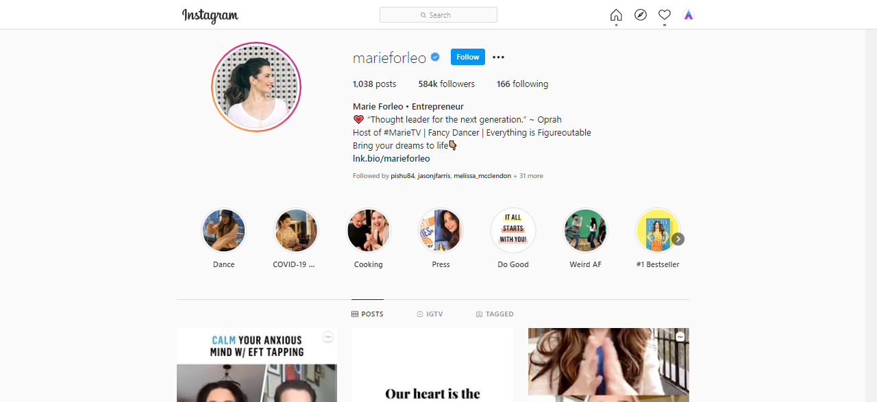 Marie Forleo Top Instagram Influencer