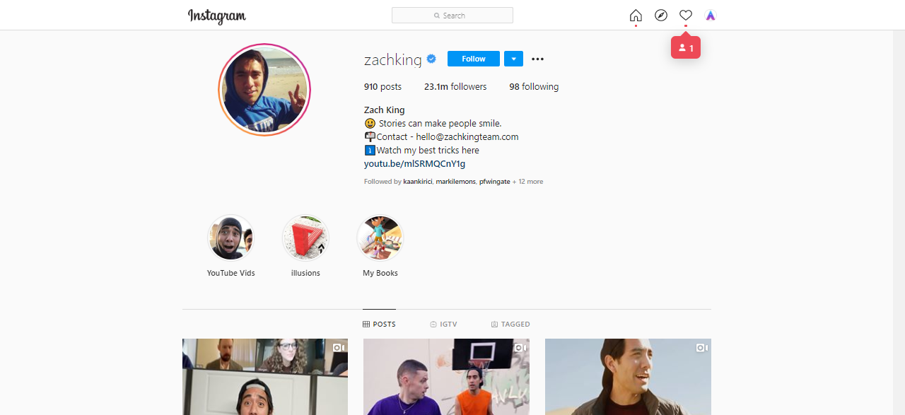 Zach King Top Instagram Influencer