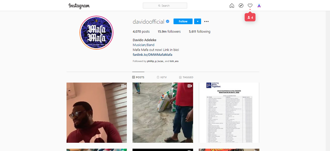 Davido Adeleke Top Instagram Influencer