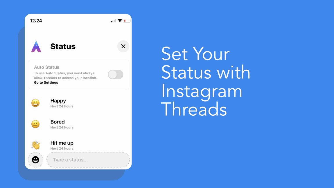 set your status with Instagram threads