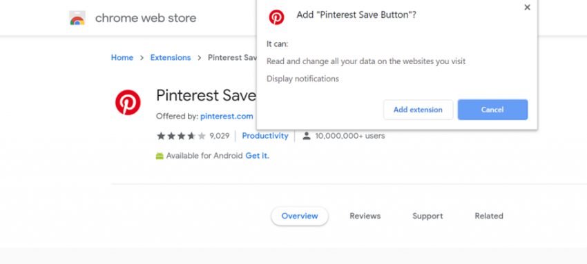 Pinterest Save Button Chrome Extension