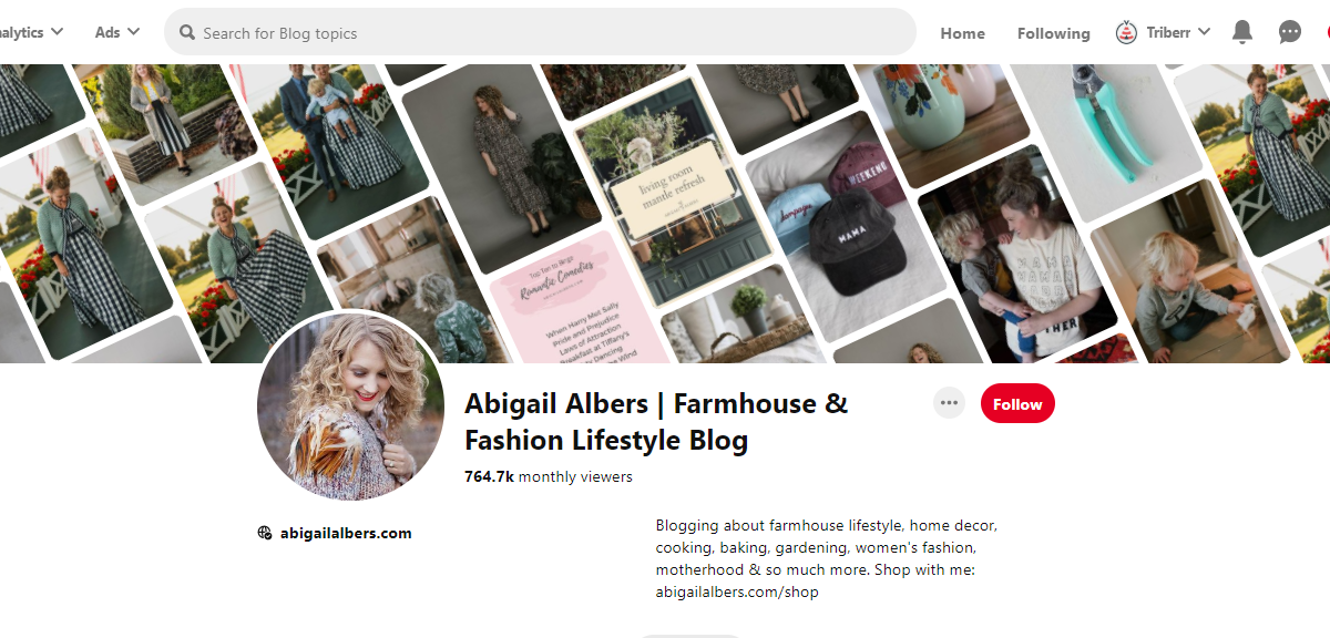  Abigail Albers | Farmhouse & Fashion Lifestyle Blog Pinterest Profile