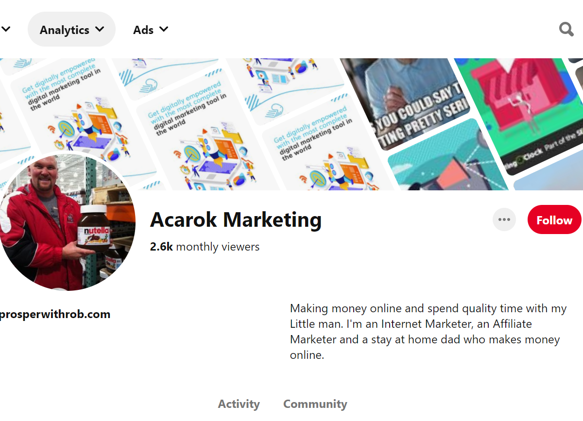 Acarok Marketing Pinterest Account