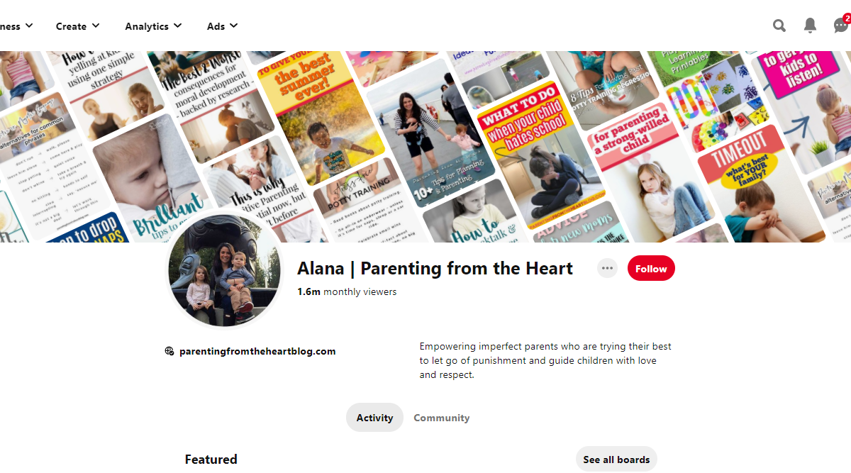 Alana | Parenting from the Heart Pinterest Account