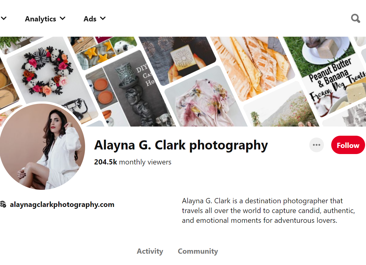 Alayna G. Clark photography-100 Pinterest Photography Influencers