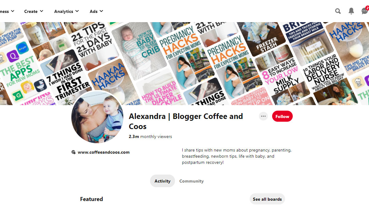 Alexandra | Blogger Coffee and Coos Pinterest Account