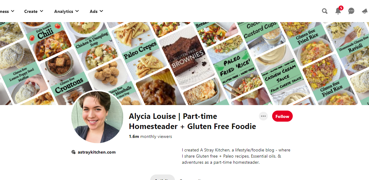 Alycia Louise | Part-time Homesteader + Gluten Free Foodie Pinterest Profile 
