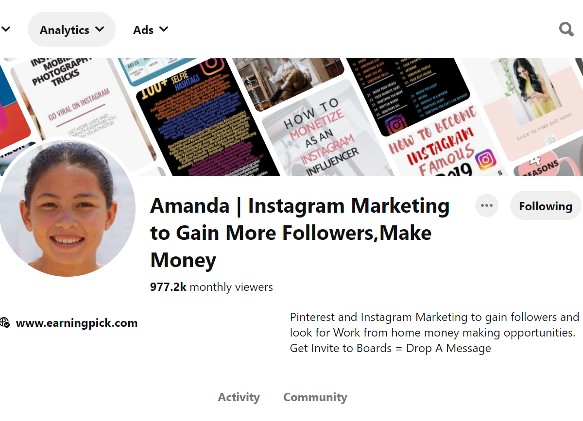 Amanda | Instagram Marketing to Gain More Followers Pinterest Account