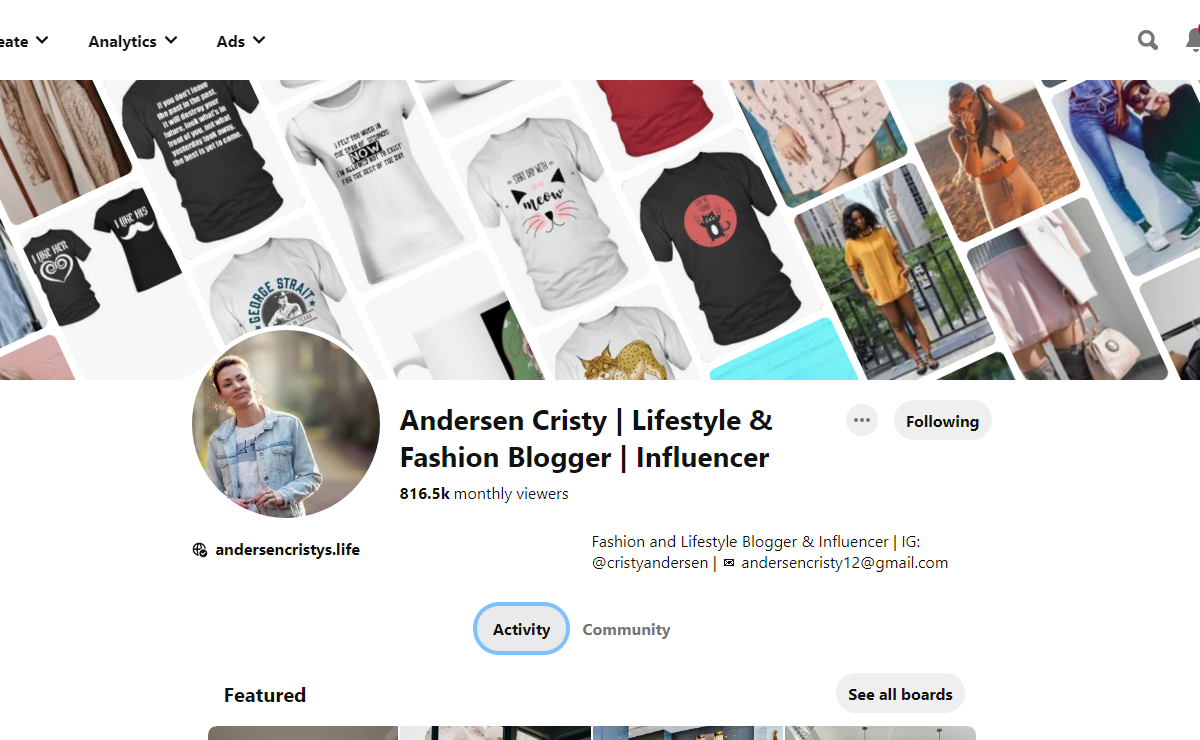 Andersen Cristy | Lifestyle & Fashion Blogger | Influencer Pinterest Profile