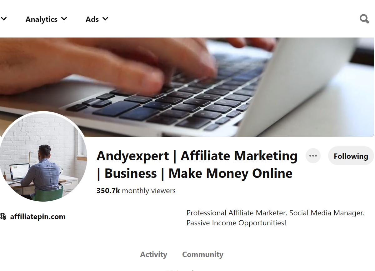 Andyexpert | Affiliate Marketing | Business | Make Money Online Pinterest Account