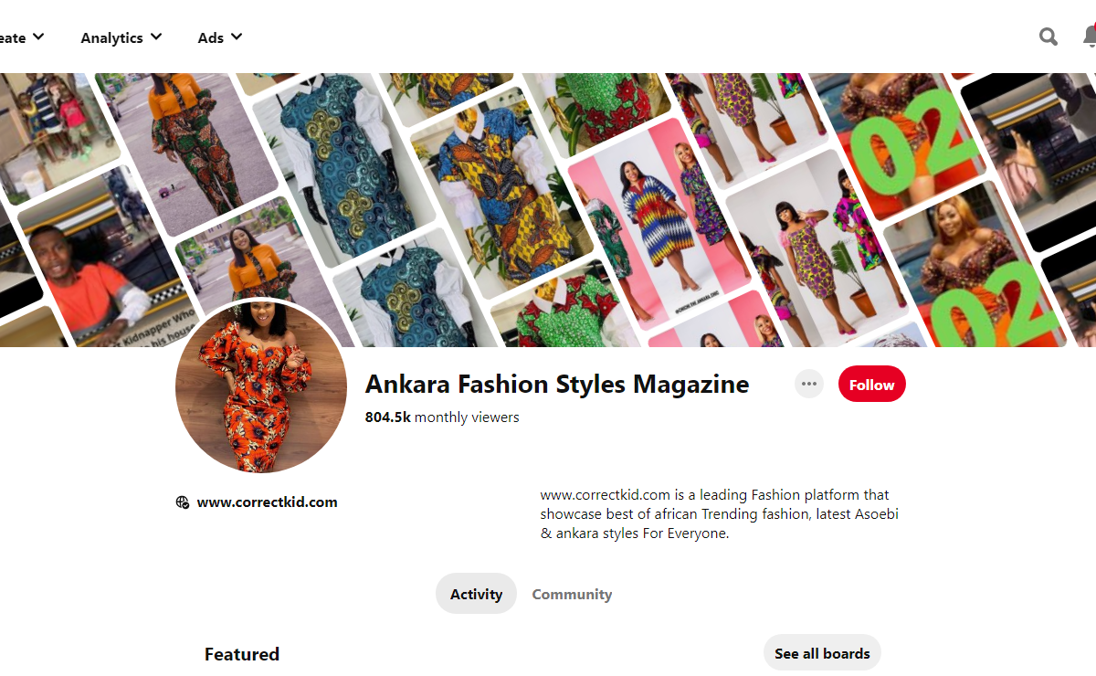 Ankara Fashion Styles Magazine Pinterest Profile