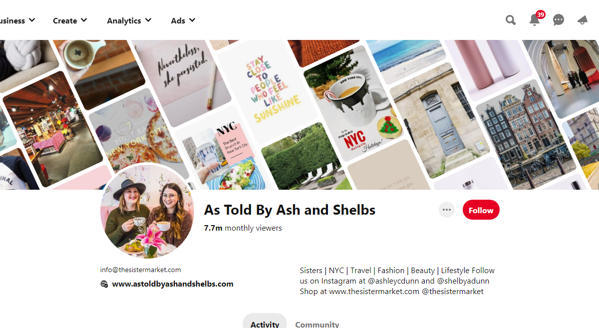 As Told By Ash and Shelbs Pinterest Profile