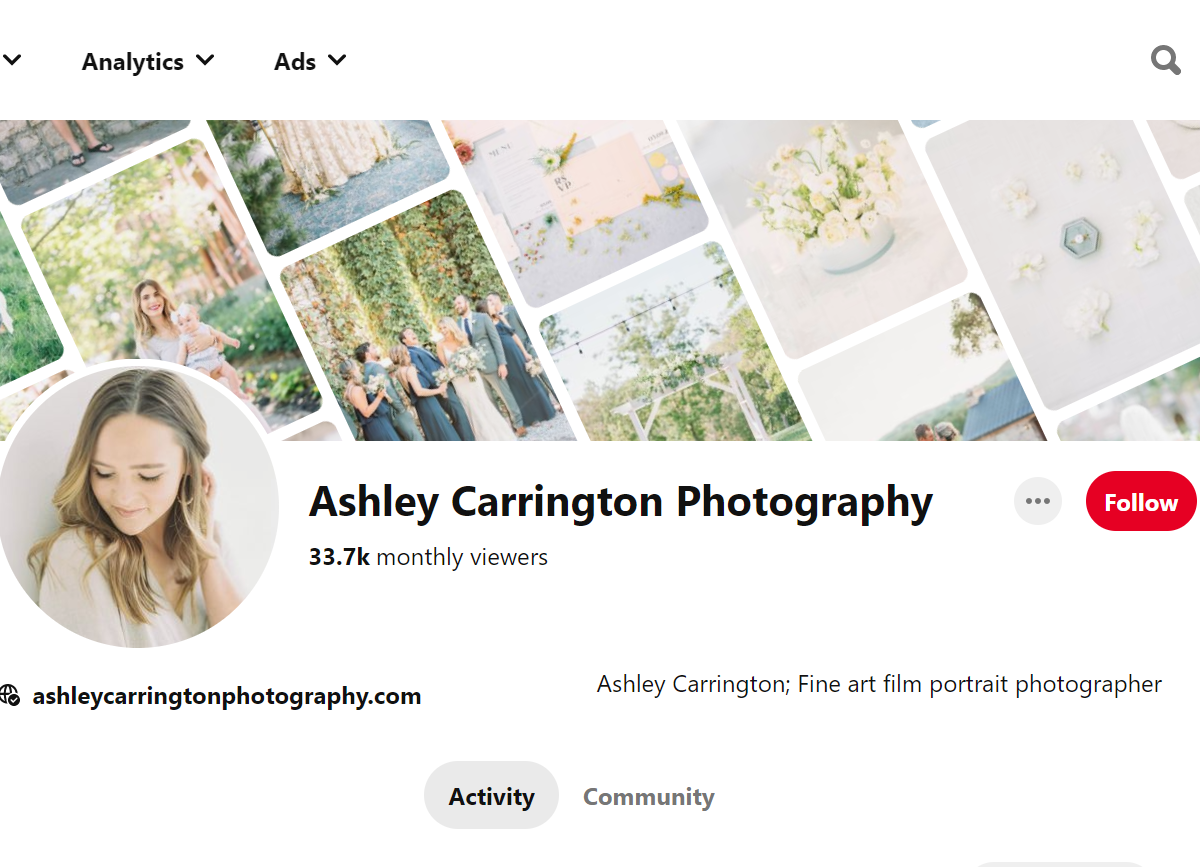 Ashley Carrington Photography-100 Pinterest Photography Influencers