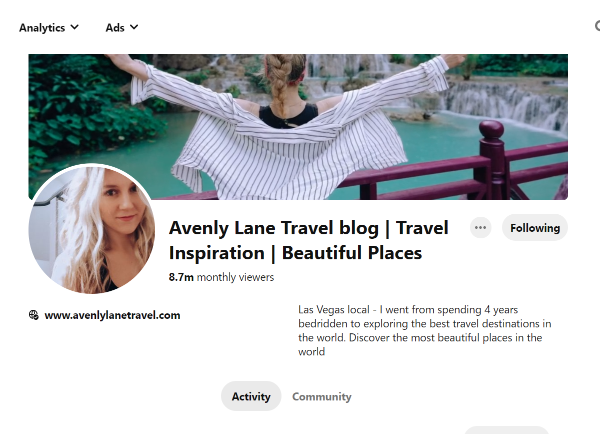 Avenly Lane Travel blog | Travel Inspiration | Beautiful Places - Pinterest Profile
