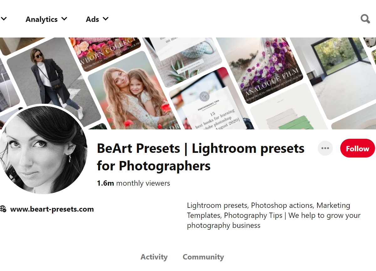 BeArt Presets | Lightroom presets for Photographers-100 Pinterest Photography Influencers