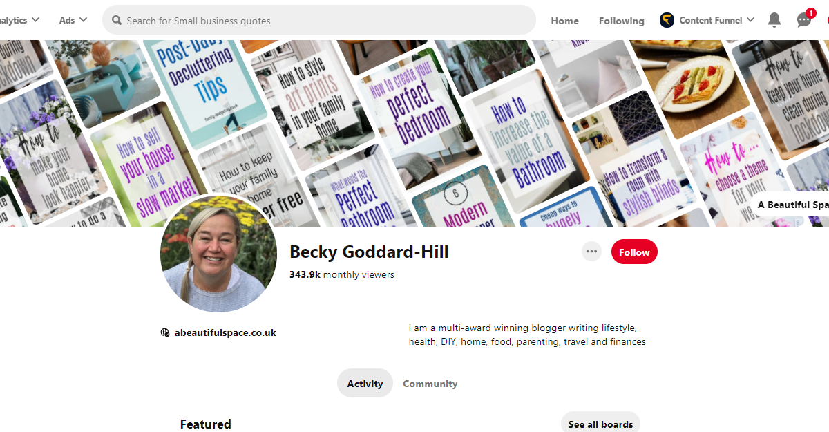Becky Goddard-Hill Pinterest Account