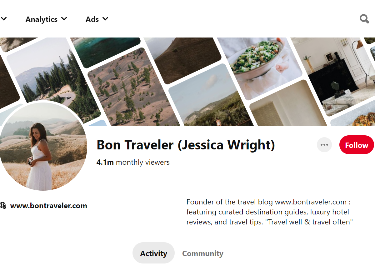 Bon Traveler (Jessica Wright) - Pinterest Profile