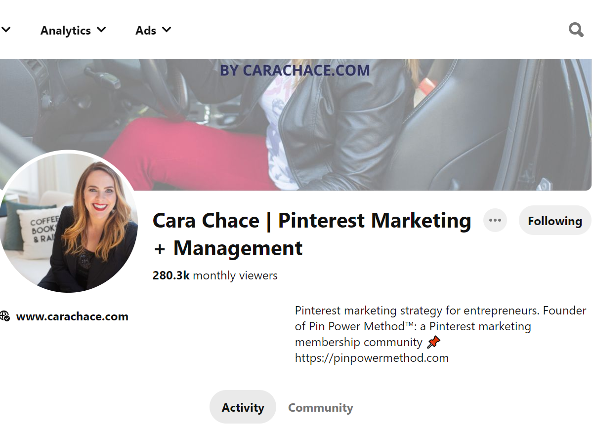 Cara Chace | Pinterest Marketing + Management Pinterest Account