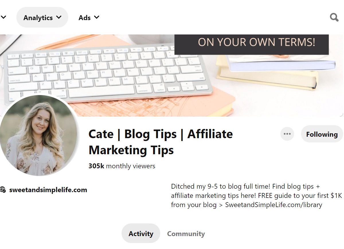 Cate | Blog Tips | Affiliate Marketing Tips Pinterest Account