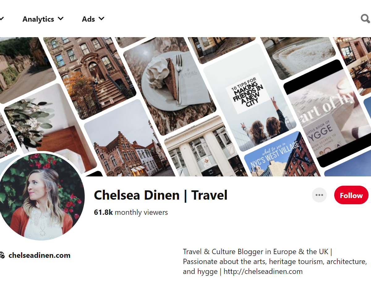 Chelsea Dinen | Travel-Top 100 Pinterest Travel Influencers