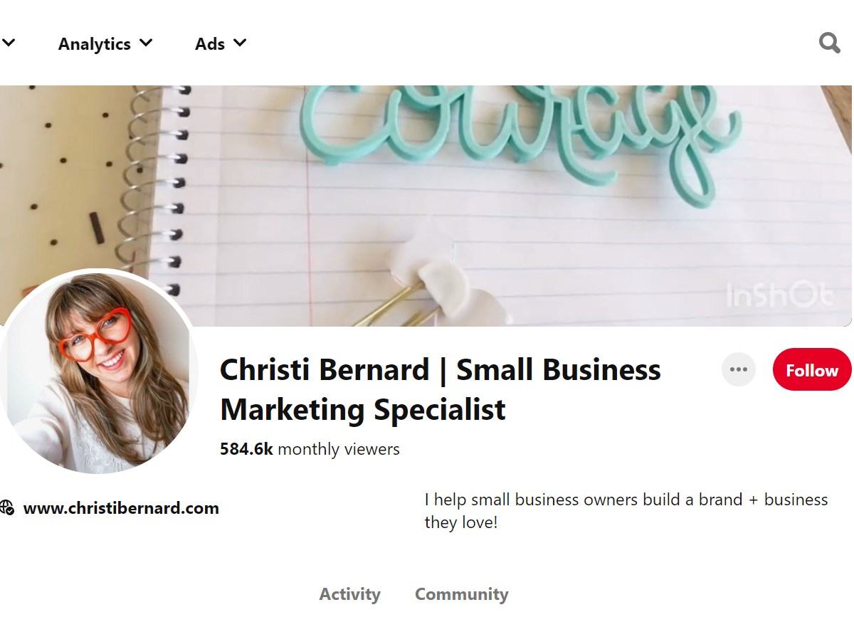 Christi Bernard | Small Business Marketing Specialist Pinterest Account