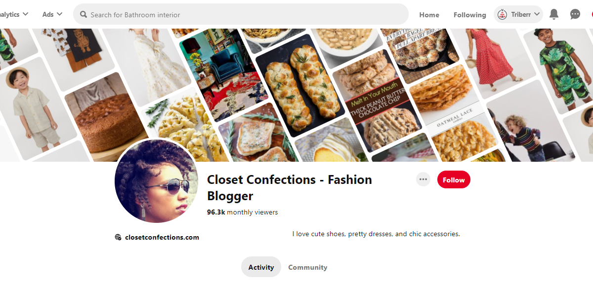 Closet Confections - Fashion Blogger Pinterets Profile