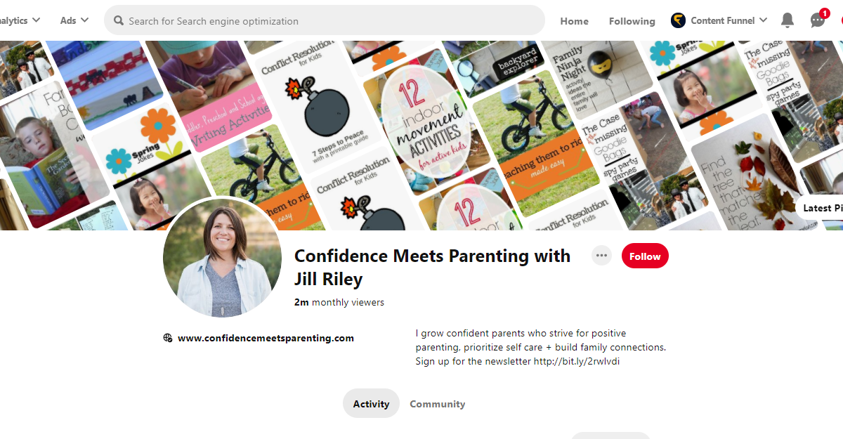Confidence Meets Parenting with Jill Riley Pinterest Account