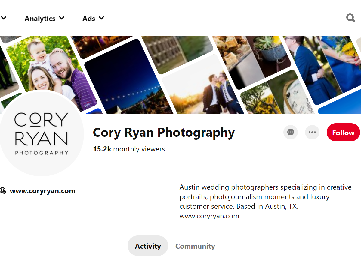 Cory Ryan Photography-100 Pinterest Photography Influencers
