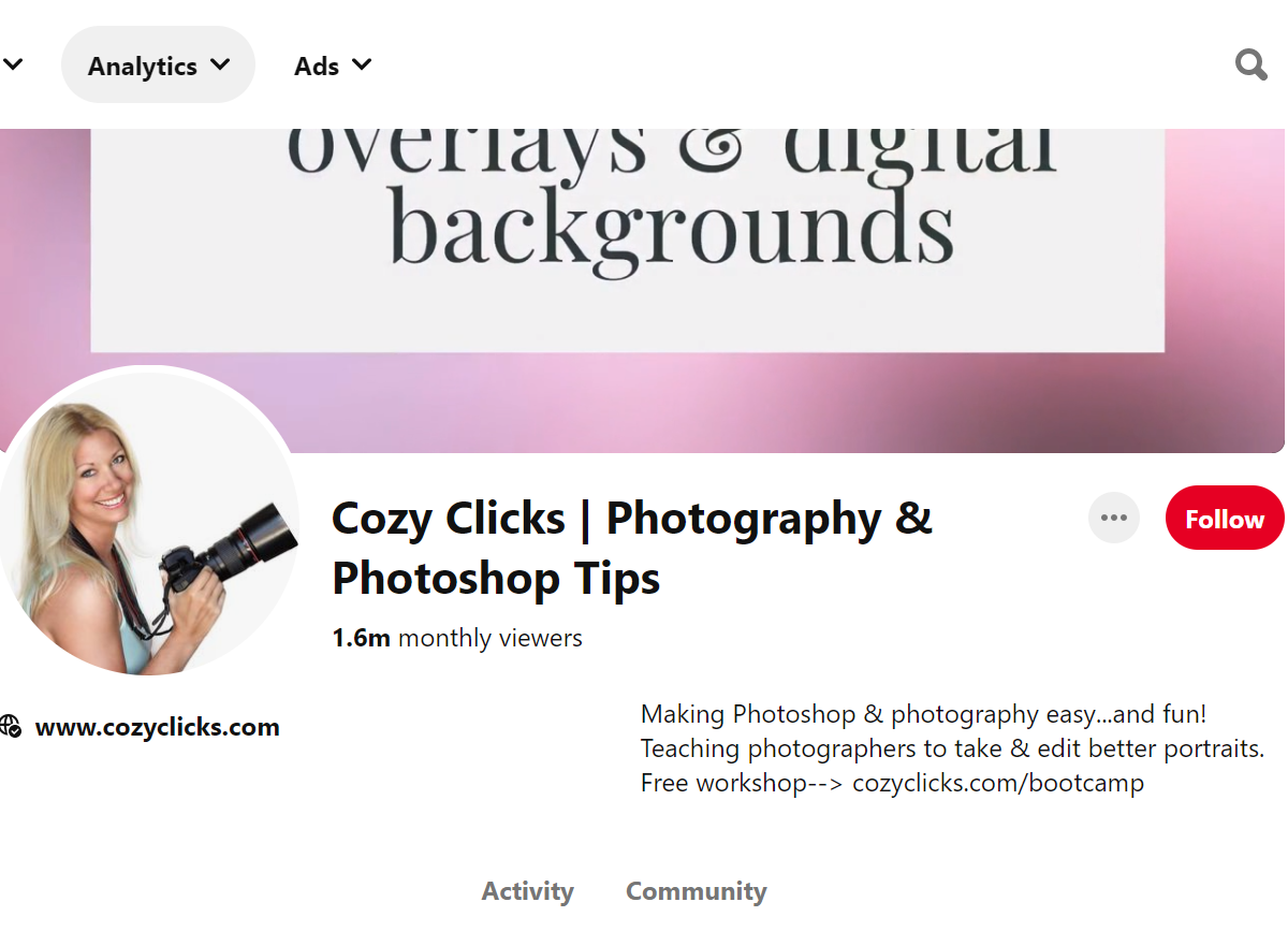 Cozy Clicks | Photography & Photoshop Tips-100 Pinterest Photography Influencers