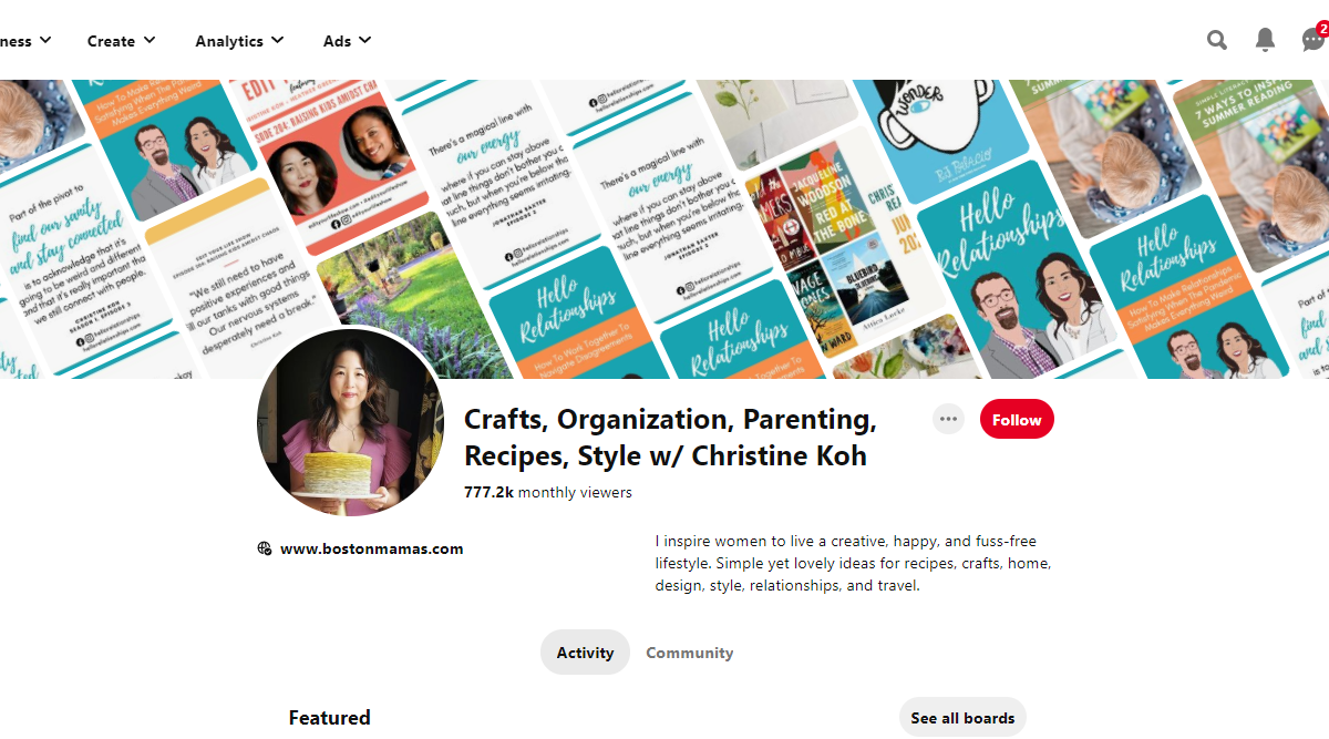 Crafts, Organization, Parenting, Recipes, Style w/ Christine Koh Pinterest Account