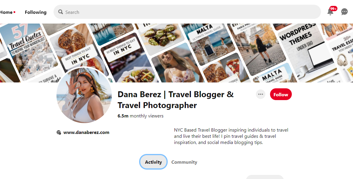 Dana Berez | Travel Blogger & Travel Photographer-100 Pinterest Photography Influencers
