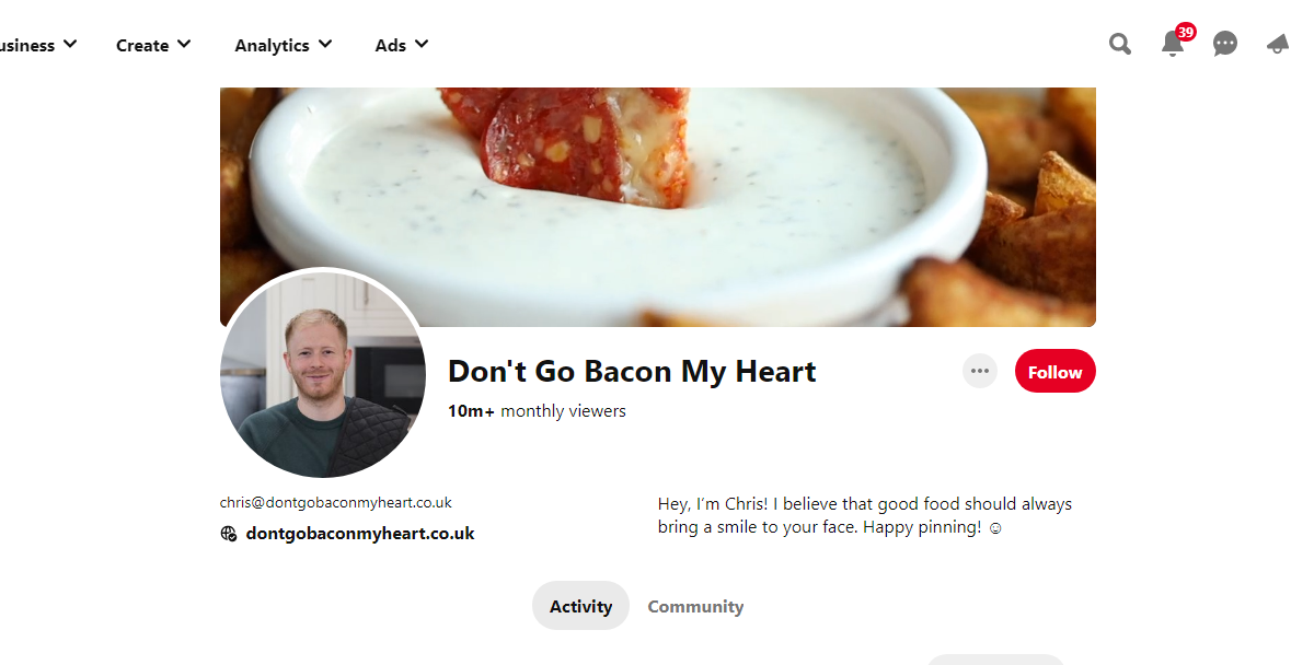 Don't Go Bacon My Heart Pinterest Profile