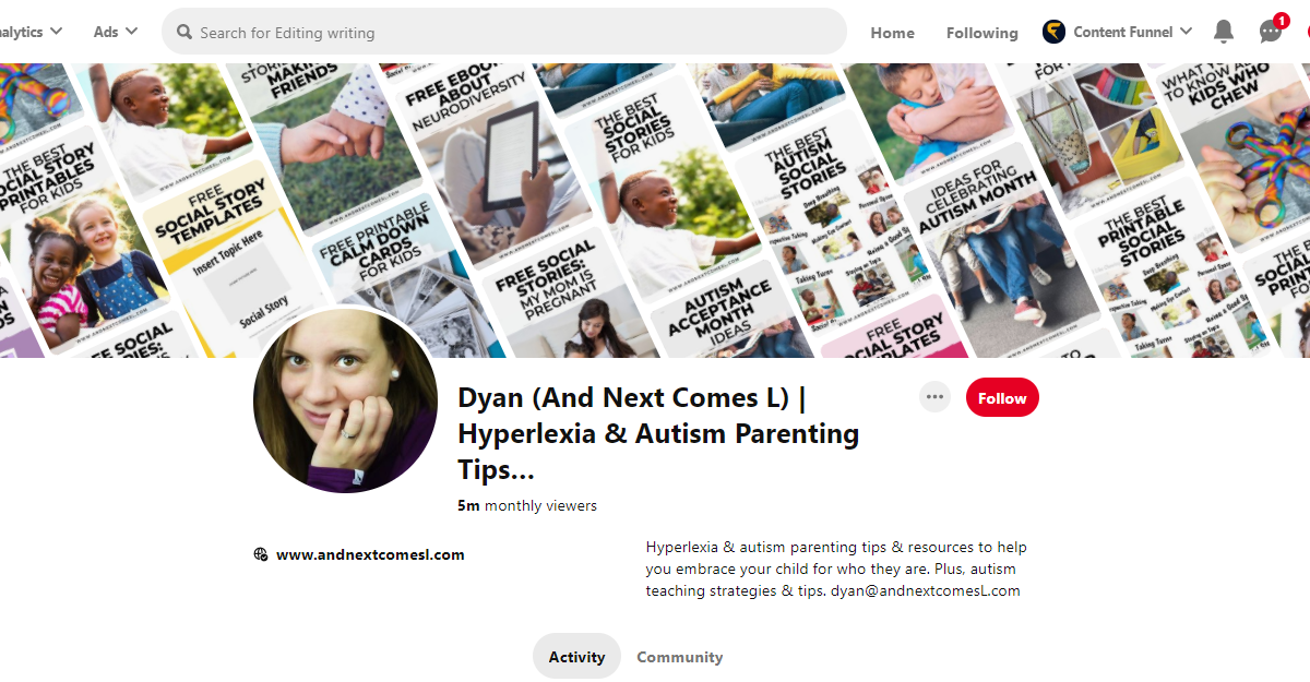 Dyan (And Next Comes L) | Hyperlexia & Autism Parenting Tips… Pinterest Account
