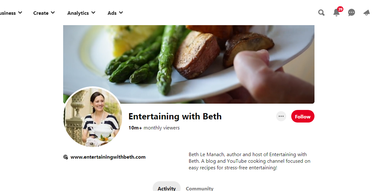 Entertaining with Beth Pinterest Profile