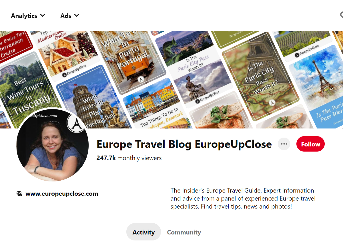 Europe Travel Blog EuropeUpClose - Pinterest Profile
