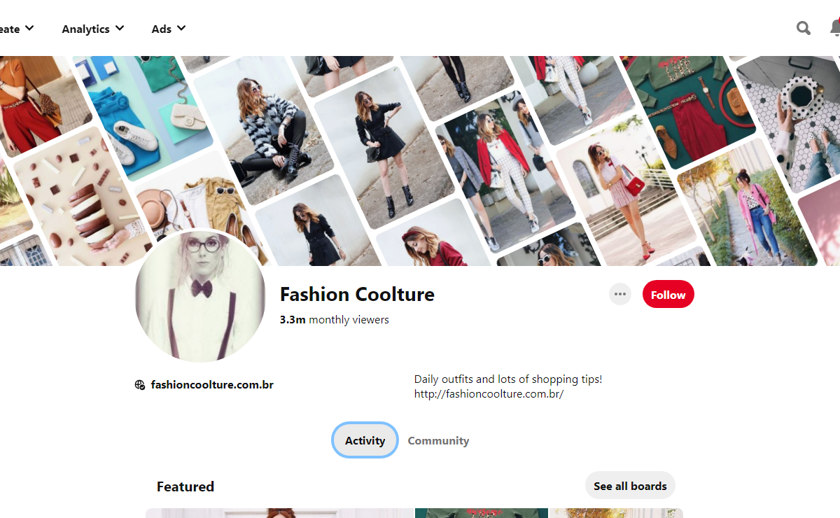Fashion Coolture Pinterest Profile