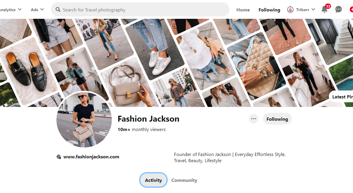 Fashion Jackson Pinterest Profile