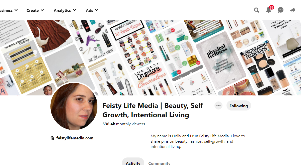 Feisty Life Media | Beauty, Self, Growth, Intentional Living Pinterest Profile
