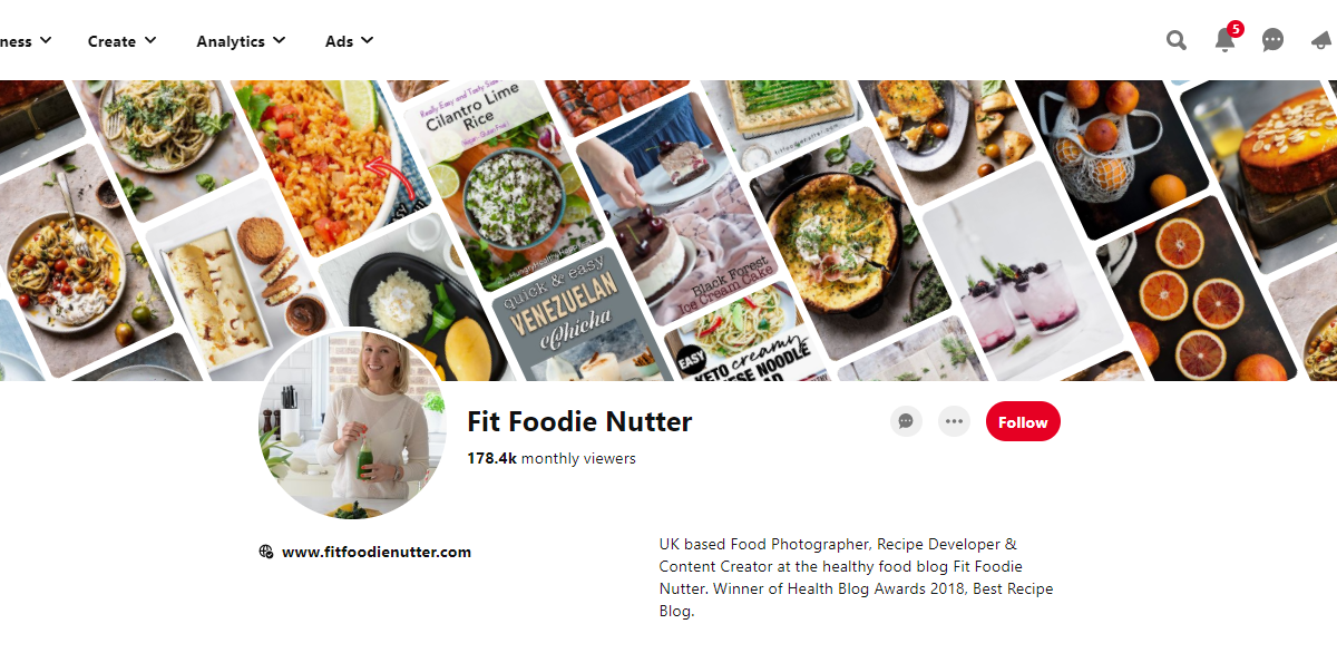 Fit Foodie Nutter Pinterest Profile