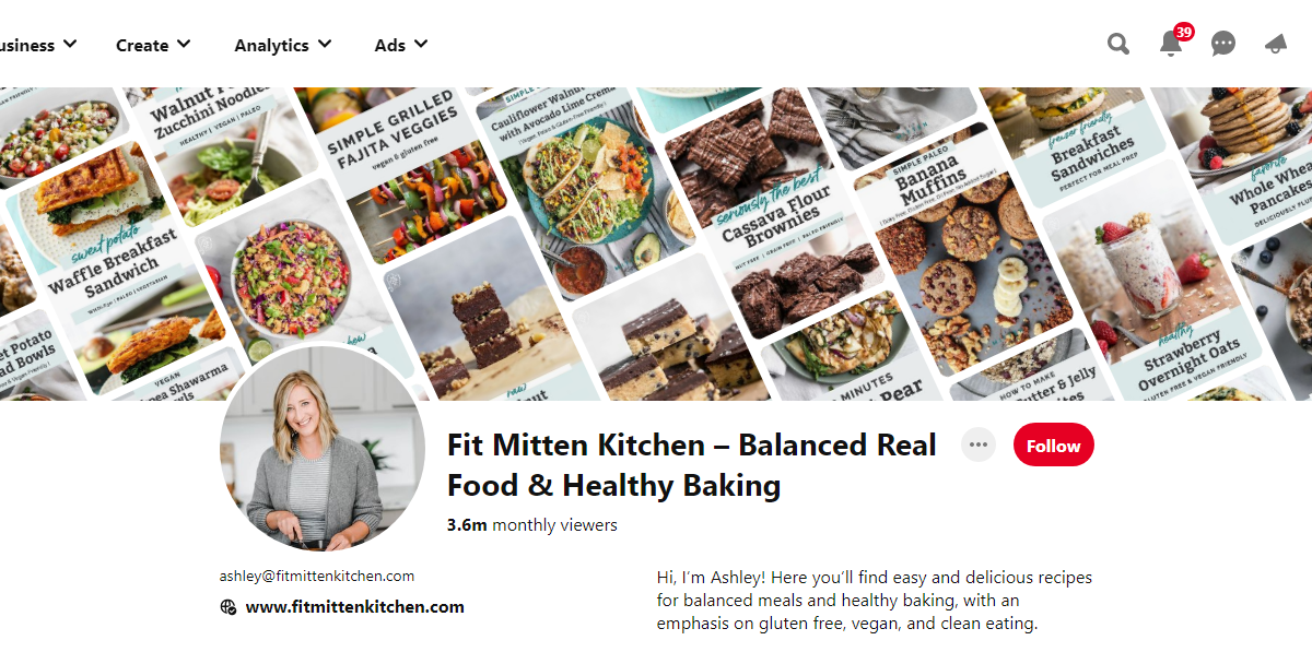 Fit Mitten Kitchen – Balanced Real Food & Healthy Baking Pinterest Profile 