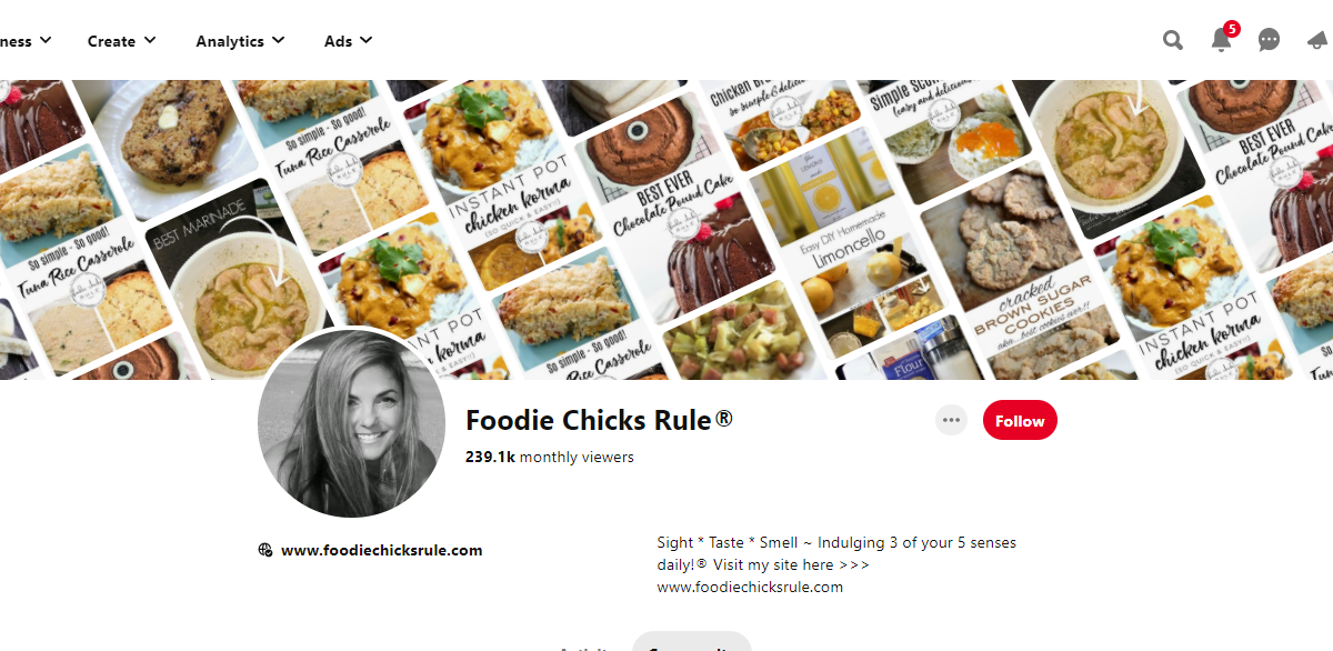 Foodie Chicks Rule Pinterest Profile 