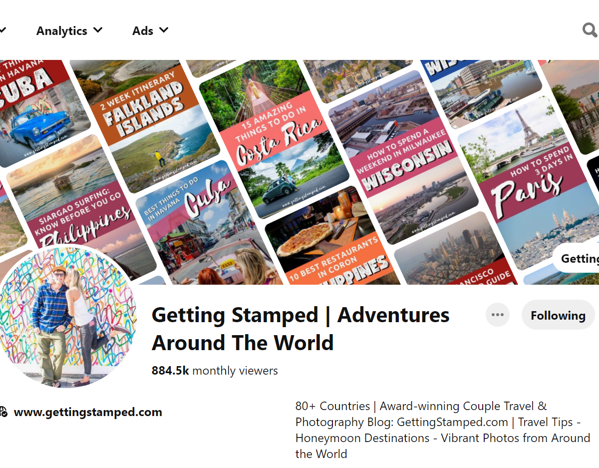 Getting Stamped | Adventures Around The World - Pinterest Profile