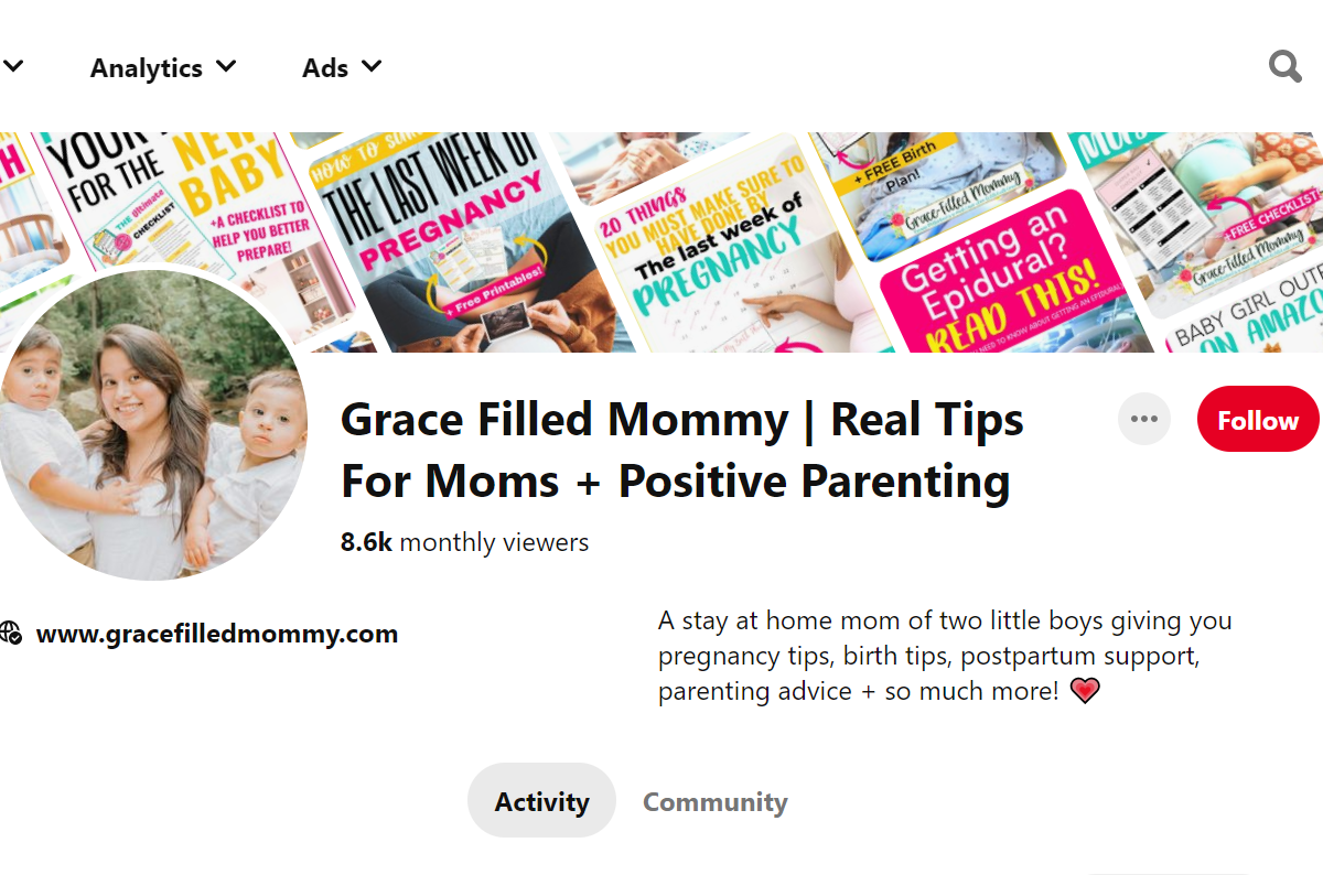 Grace Filled Mommy Pinterest Account